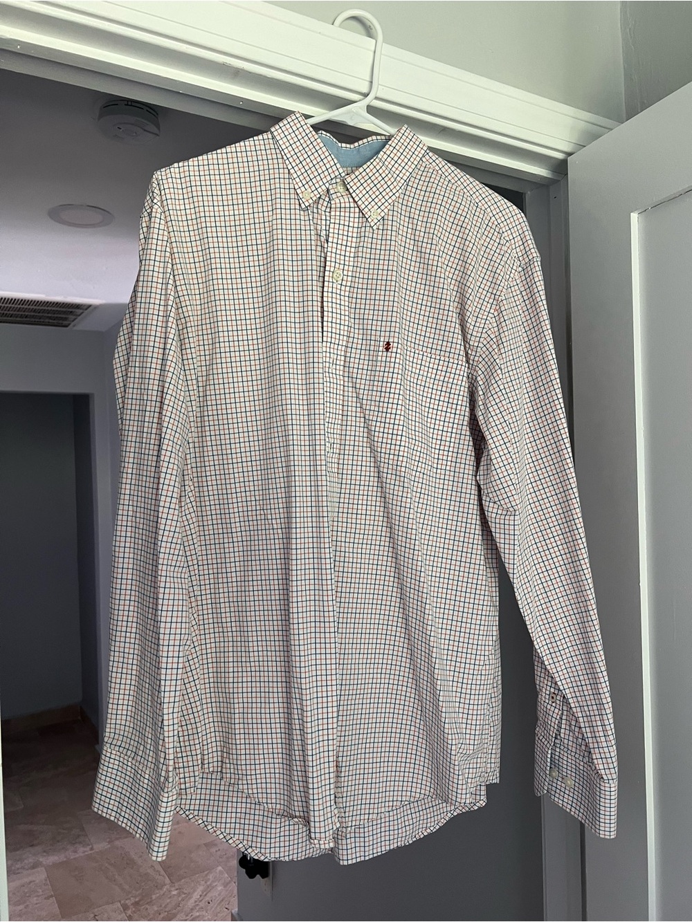 NWOT Izod Men's White, Blue, & Orange Button-Down